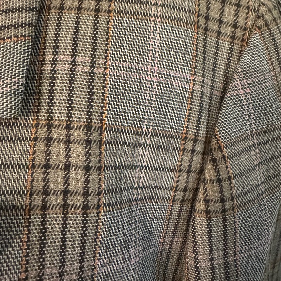 Madewell Plaid Double Breasted Blazer Mens XL Tan Brown Woven Sport Coat - Picture 3 of 9